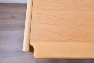 中古 北海道旭川家具 インテリアセンター(カンディハウス)  オーク材 取り外しパネル付き ナチュラルモダンなデスクとワゴンのセット (R-084726)