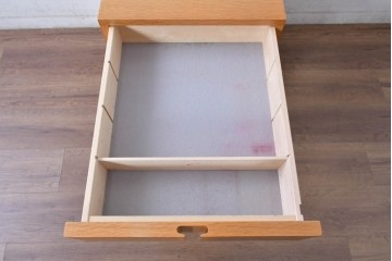 中古 北海道旭川家具 インテリアセンター(カンディハウス)  オーク材 取り外しパネル付き ナチュラルモダンなデスクとワゴンのセット (R-084726)