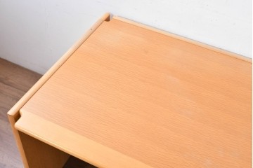 中古 北海道旭川家具 インテリアセンター(カンディハウス)  オーク材 取り外しパネル付き ナチュラルモダンなデスクとワゴンのセット (R-084726)