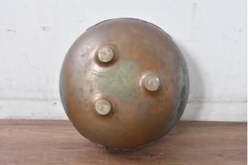 時代物　銅製　茶道具　釜　鳳凰文様が目を惹く風炉　(R-084733)
