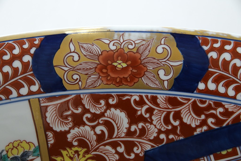 有田焼　神右衛門　3尺　約99cm　色彩豊かな染錦鶴絵が華やぐ皿立て付きの大皿　定価約100〜150万円　(R-084735)