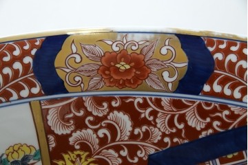 有田焼　神右衛門　3尺　約99cm　色彩豊かな染錦鶴絵が華やぐ皿立て付きの大皿　定価約100〜150万円　(R-084735)