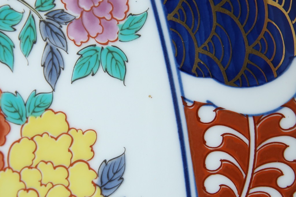 有田焼　神右衛門　3尺　約99cm　色彩豊かな染錦鶴絵が華やぐ皿立て付きの大皿　定価約100〜150万円　(R-084735)