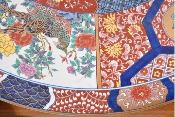 有田焼　神右衛門　3尺　約99cm　色彩豊かな染錦鶴絵が華やぐ皿立て付きの大皿　定価約100～150万円相当　(R-084735)