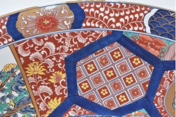 有田焼　神右衛門　3尺　約99cm　色彩豊かな染錦鶴絵が華やぐ皿立て付きの大皿　定価約100～150万円相当　(R-084735)