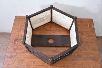 和製ヴィンテージ　松本民芸家具　希少モデル　絶版品　B型六角アンドン　和モダン・和風インテリアにおすすめな吊り下げ照明　(R-084737)