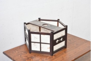 和製ヴィンテージ　松本民芸家具　希少モデル　絶版品　B型六角アンドン　和モダン・和風インテリアにおすすめな吊り下げ照明　(R-084737)