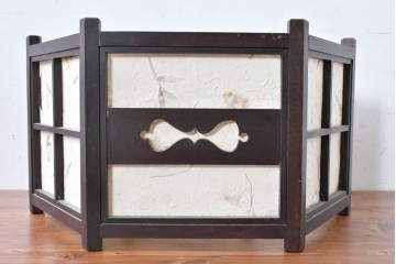 和製ヴィンテージ　松本民芸家具　希少モデル　絶版品　B型六角アンドン　和モダン・和風インテリアにおすすめな吊り下げ照明　(R-084737)