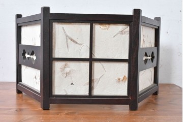 和製ヴィンテージ　松本民芸家具　希少モデル　絶版品　B型六角アンドン　和モダン・和風インテリアにおすすめな吊り下げ照明　(R-084737)