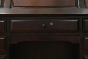 中古　カバ材　北の匠　山室家具製作所　希少な絶版品!風格ある存在感のライティングビューロー　(R-084741)