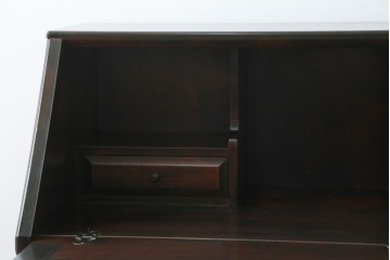 中古　カバ材　北の匠　山室家具製作所　希少な絶版品!風格ある存在感のライティングビューロー　(R-084741)
