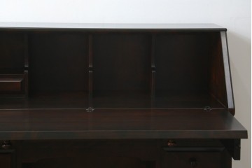 中古　カバ材　北の匠　山室家具製作所　希少な絶版品!風格ある存在感のライティングビューロー　(R-084741)
