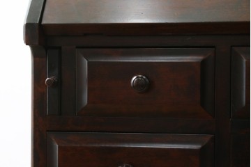 中古　カバ材　北の匠　山室家具製作所　希少な絶版品!風格ある存在感のライティングビューロー　(R-084741)