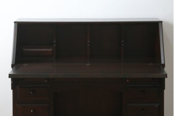 中古　カバ材　北の匠　山室家具製作所　希少な絶版品!風格ある存在感のライティングビューロー　(R-084741)