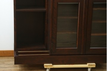 和製ヴィンテージ　北海道民芸家具　希少な絶版モデル　#121　収納力抜群!!お気に入りの本や雑貨のディスプレイに活躍するスライド本箱　(R-084742)　