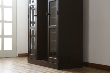 和製ヴィンテージ　北海道民芸家具　希少な絶版モデル　#121　収納力抜群!!お気に入りの本や雑貨のディスプレイに活躍するスライド本箱　(R-084742)　