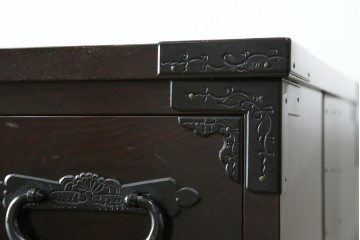 和製ヴィンテージ　美品　高級品!!　渡辺家具店　華やかな金具の仙台箪笥　定価約100万円相当　(R-084745)