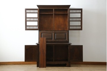 和製ヴィンテージ　激レアモデル　松本民芸家具　深みのある木肌が美しいビューロー　(R-084753)