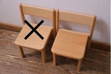 中古　飛騨産業　キツツキ　KF202B　ビーチ材　キッズスタッキングチェア1脚(子供椅子、イス、キッズチェア)(R-084758)