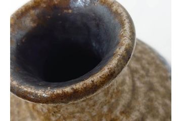 人間国宝　島岡達三　益子焼　高さ 約37cm　花瓶　重厚で美しい文様が魅力の塩釉象嵌縄文壷(壺、花入、花生、花器、裏印、共箱付)(R-084762)