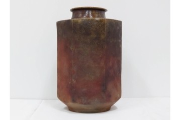 西端正　丹波焼　高さ 約34cm　釉薬の豊かな表情が魅力の花瓶　(R-084764)