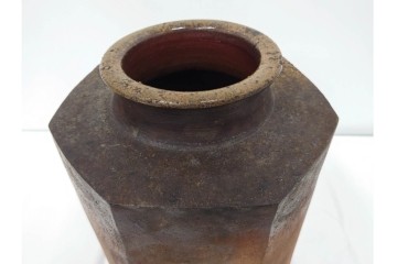 西端正　丹波焼　高さ 約34cm　釉薬の豊かな表情が魅力の花瓶　(R-084764)