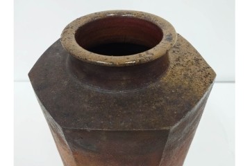 西端正　丹波焼　高さ 約34cm　釉薬の豊かな表情が魅力の花瓶　(R-084764)