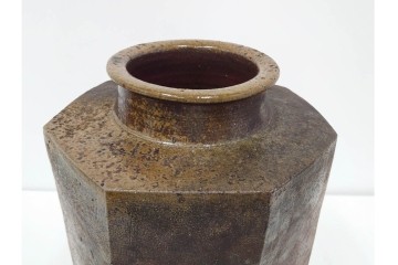 西端正　丹波焼　高さ 約34cm　釉薬の豊かな表情が魅力の花瓶　(R-084764)