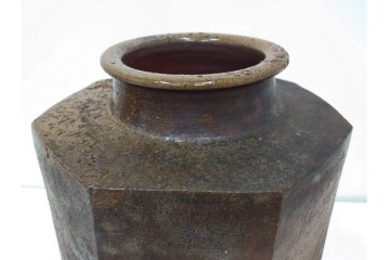 西端正　丹波焼　高さ 約34cm　釉薬の豊かな表情が魅力の花瓶　(R-084764)