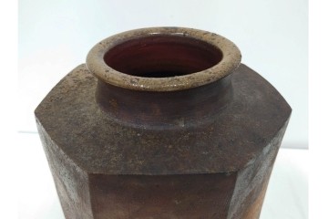 西端正　丹波焼　高さ 約34cm　釉薬の豊かな表情が魅力の花瓶　(R-084764)