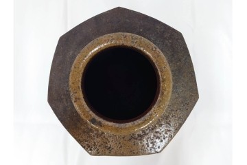 西端正　丹波焼　高さ 約34cm　釉薬の豊かな表情が魅力の花瓶　(R-084764)