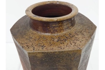 西端正　丹波焼　高さ 約34cm　釉薬の豊かな表情が魅力の花瓶　(R-084764)