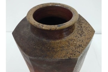 西端正　丹波焼　高さ 約34cm　釉薬の豊かな表情が魅力の花瓶　(R-084764)