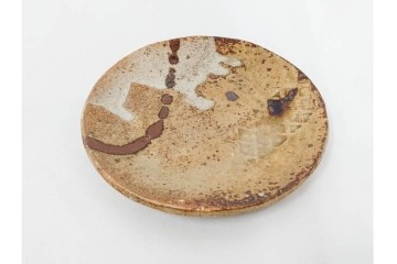 岐阜県無形文化財　加藤十右衛門　美濃　約14cm　4.6寸　素朴な風合いが魅力の伊賀皿10枚セット　(R-084767)