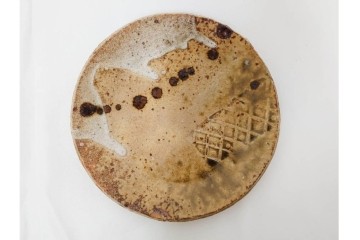 岐阜県無形文化財　加藤十右衛門　美濃　約14cm　4.6寸　素朴な風合いが魅力の伊賀皿10枚セット　(R-084767)