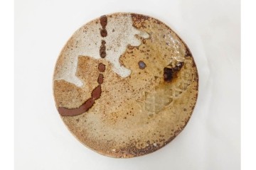 岐阜県無形文化財　加藤十右衛門　美濃　約14cm　4.6寸　素朴な風合いが魅力の伊賀皿10枚セット　(R-084767)