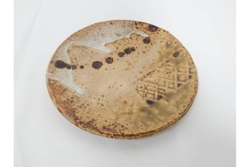 岐阜県無形文化財　加藤十右衛門　美濃　約14cm　4.6寸　素朴な風合いが魅力の伊賀皿10枚セット　(R-084767)