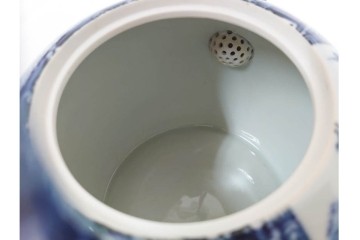 加藤利昌　京焼　青華　小梅花鳥共手　急須　湯呑　匠の美技を感じる番茶器揃　(R-084768)　