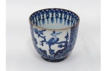 加藤利昌　京焼　青華　小梅花鳥共手　急須　湯呑　匠の美技を感じる番茶器揃　(R-084768)　