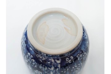 加藤利昌　京焼　青華　小梅花鳥共手　急須　湯呑　匠の美技を感じる番茶器揃　(R-084768)　