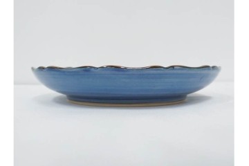 加藤利昌　京焼　青華松竹梅鳥文　約 19cm　6.1寸　繊細な絵付けが見事な中皿5枚セット　(R-084769)