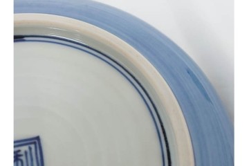 加藤利昌　京焼　青華松竹梅鳥文　約 19cm　6.1寸　繊細な絵付けが見事な中皿5枚セット　(R-084769)