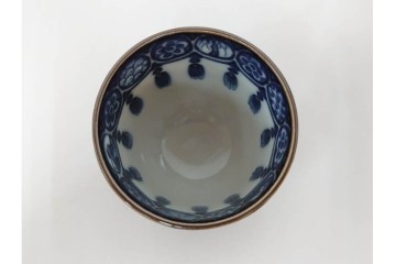 加藤利昌　京焼　青華小梅花鳥文　徳利一対　猪口5客　職人技が光る酒器揃　(R-084771)