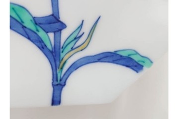 今泉今右衛門　蓼絵　約14cm　4.5寸　気品のある佇まいの銘々皿5枚セット　(R-084773)