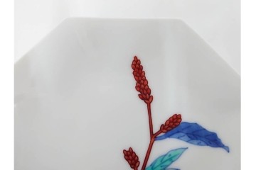 今泉今右衛門　蓼絵　約14cm　4.5寸　気品のある佇まいの銘々皿5枚セット　(R-084773)