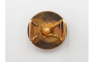 戦前　当時物　アンティーク　K18(18金)　金銀象嵌　紅葉　彫金　品のある佇まいの帯留(帯留め、着物道具、和装小物、アクセサリー)(R-084774)