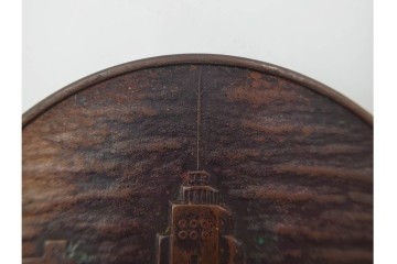 銅製　約200g　昭和8年大連市開催　満州大博覧会の開会式記念メダル　(R-084776)