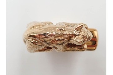 1992年製　ZIPPO(ジッポー)　ゴールド　猫のデザインが優雅さを演出するライター　(R-084778)