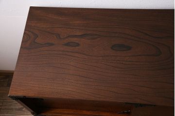 中古　伝統工芸　岩谷堂箪笥　脚付きリメイク　ダイナミックな杢目が堪能できる整理箪笥(収納棚、戸棚、引き出し、和タンス、収納箪笥)(R-084783)