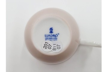 スペイン製　LLADRO(リヤドロ)　「ハッピーティータイム」　犬と猫のペア　カップ&ソーサー2客セット　品質保証書・箱付き　(R-084788)